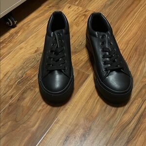 Black Leather Sneakers